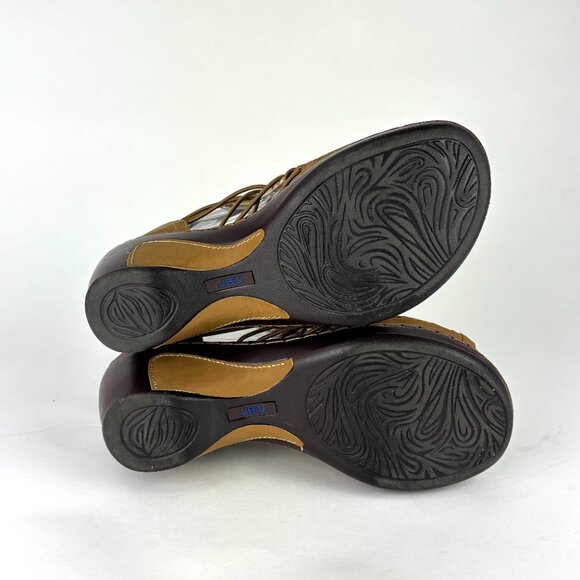 Stylish JBU Tan Lace-Up Sandals with Wedge Heel. 7.5 - Picture 12 of 12